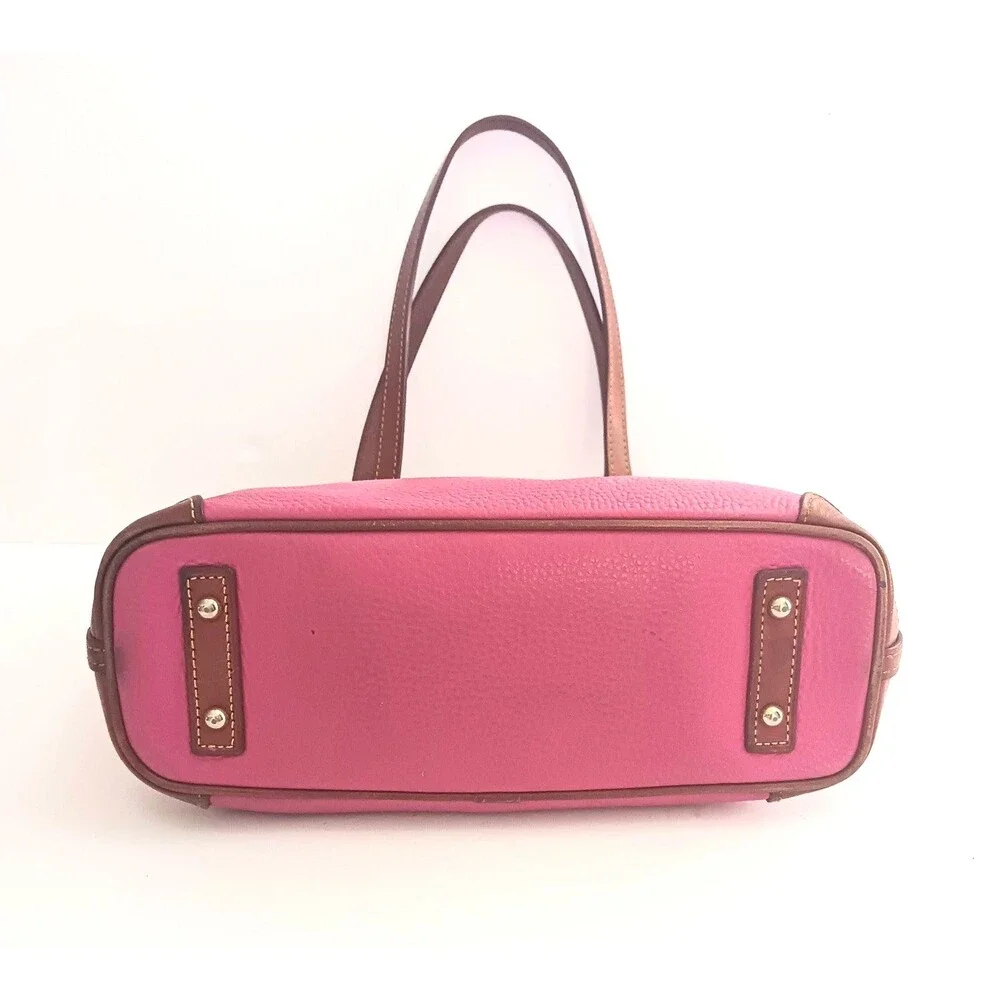 Dooney & Bourke Pink Tote Bag with Brown Trim
